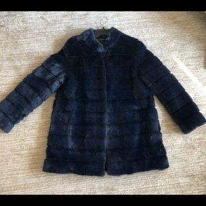 Faux Fur Navy with black undertones Laundry Coat.